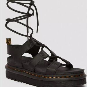 NARTILLA WOMEN'S LEATHER GLADIATOR SANDALS Lace up Dr Martens